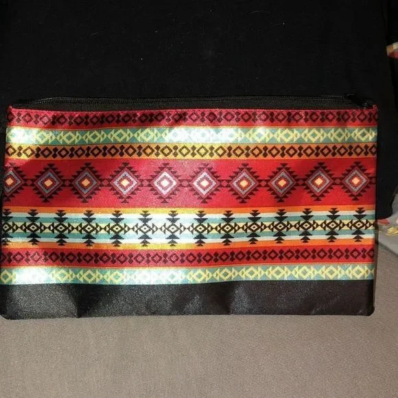 Black Southwestern Print Make Up Bag for Purse - Picture 8 of 8